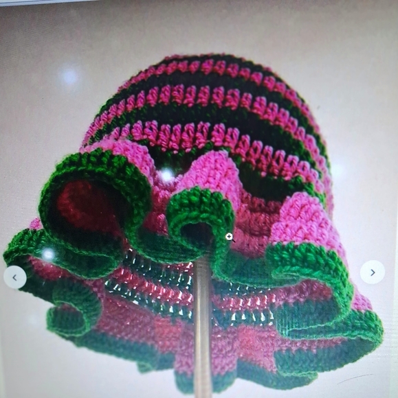 Pink and Green Knit Hat - Picture 4 of 4